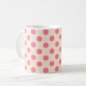 Mug Pois roses à la crème (Devant gauche)