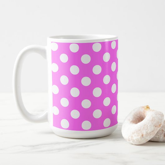 Mug Pois Roses Flashy Et Blancs (Avec donut)