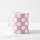 Mug Pois roses, Motif Pointe Polka, Votre Nom (Devant gauche)