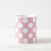 Mug Pois roses, Motif Pointe Polka, Votre Nom (Centre)
