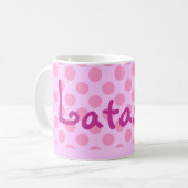 Mug Pois roses personnalisés (Devant gauche)