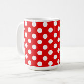 Mug Pois rouge clignotant et grand blanc (Devant gauche)