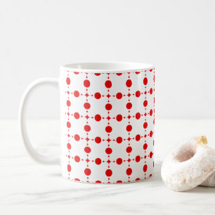 Mug Pois rouges, Motif à points polka, points, pointil
