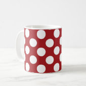 Mug Pois Rouges, Motif Polka Dot, Votre Nom (Devant gauche)