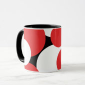Mug Pois rouges noirs et blancs (Devant gauche)