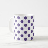 Mug Pois ultra violets sur blanc (Devant gauche)