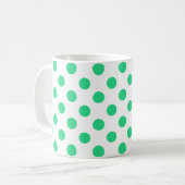 Mug Pois verts et blancs (Devant gauche)