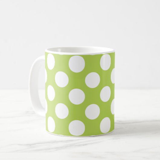 Mug Pois verts, Motif à points Polka, points, pointill (Devant gauche)