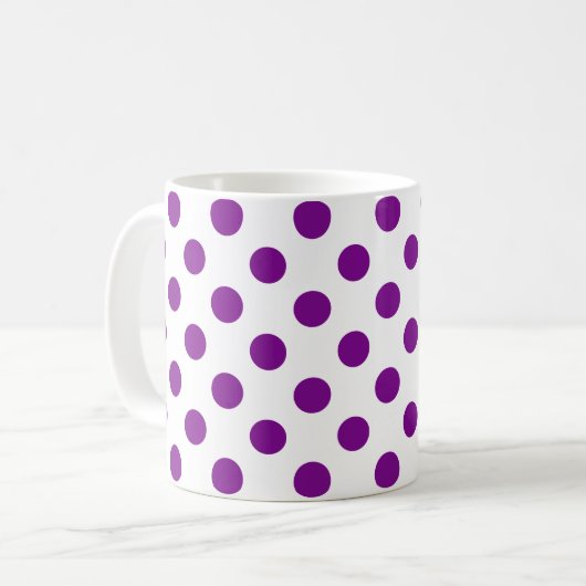 Mug Pois violets et blancs (Devant gauche)
