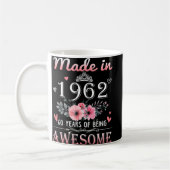 Mug Poison de Made In 1962 Floral 60 Year Old 60th Bir (Gauche)
