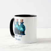 Mug Poisons et poisons Moderne Bleu & Blanc Halloween (Devant gauche)