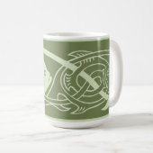 Mug Poisson à nouer celtique en vert (Devant droit)