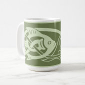 Mug Poisson à nouer celtique en vert (Devant gauche)