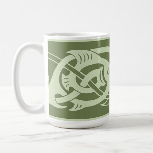 Mug Poisson à nouer celtique en vert (Gauche)