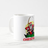 Mug Poisson Amusant Noël Pin à neige Pêche Papa Mo (Devant gauche)