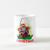 Mug Poisson Amusant Noël Pin à neige Pêche Papa Mo (Centre)