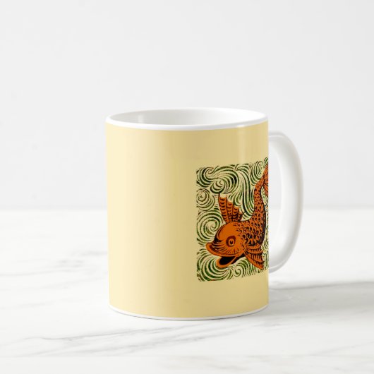 Mug Poisson Antique Carrelage Ancien art (Devant droit)