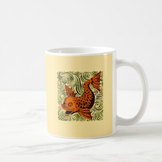 Mug Poisson Antique Carrelage Ancien art (Droite)