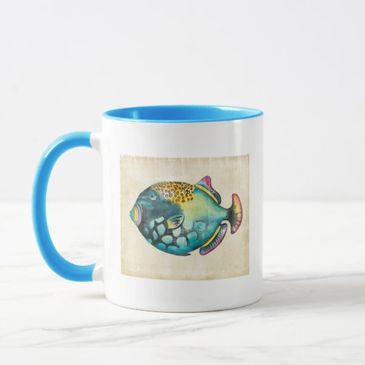 Mug Poisson Aquarium bleu et violet (Gauche)