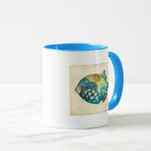 Mug Poisson Aquarium bleu et violet (Devant droit)