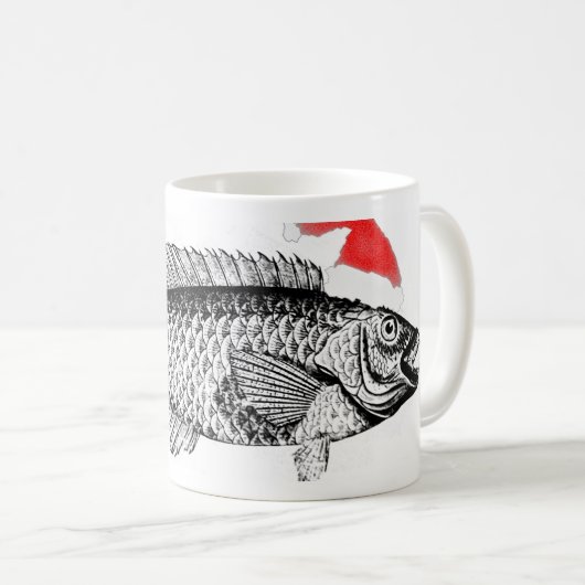 Mug Poisson avec Santa HAt (Devant droit)