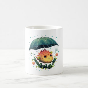 Mug Poisson ballon journée pluvieuse avec parapluie