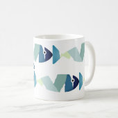 Mug Poisson bleu de natation Abstraite (Devant droit)
