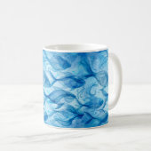 Mug Poisson Bleu Fluide Abstrait Harmonieux (Devant droit)