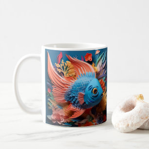 Mug Poisson bleu imprimé 3D Tropical