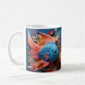 Mug Poisson bleu imprimé 3D Tropical (Gauche)