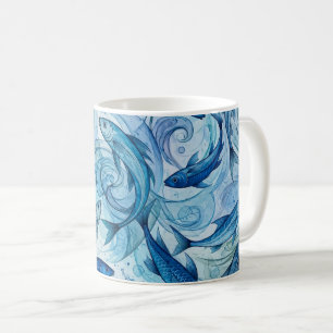 Mug Poisson Bleu Mystique Flowing Harmony