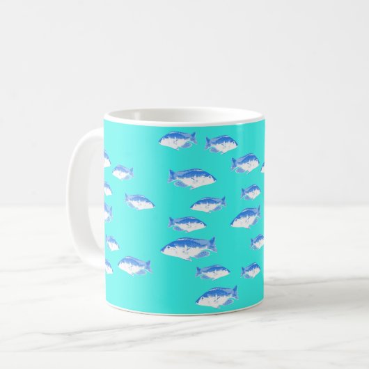 Mug Poisson bleu turquoise (Devant gauche)