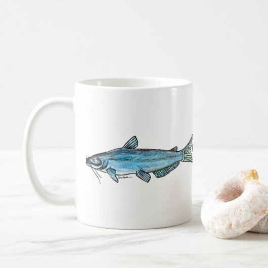 Mug Poisson-chat bleu (Avec donut)