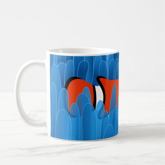 Mug Poisson clown mignon et belle anémone bleu vert (Gauche)