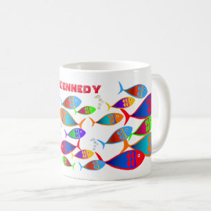 Mug Poisson coloré Texte personnalisé