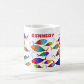 Mug Poisson coloré Texte personnalisé (Centre)