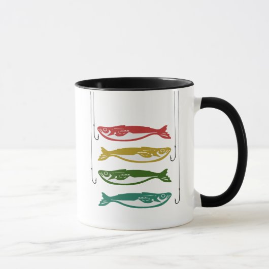 Mug Poisson couleur avec crochets de poisson (Droite)