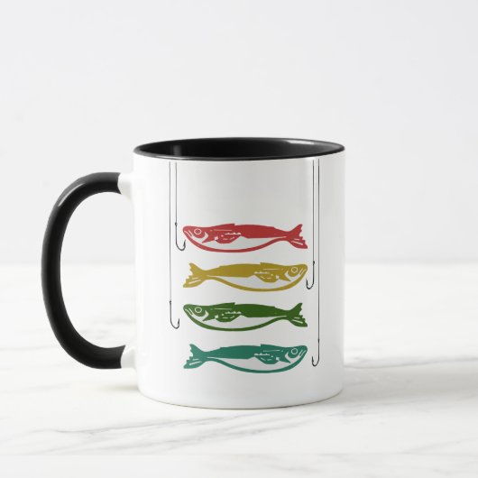 Mug Poisson couleur avec crochets de poisson (Gauche)