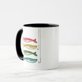 Mug Poisson couleur avec crochets de poisson (Devant gauche)