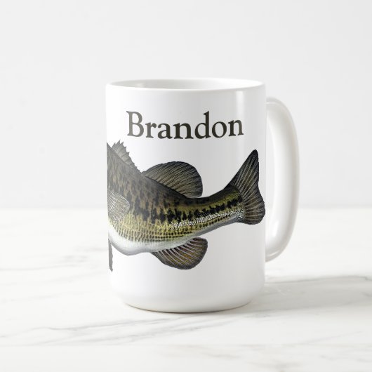 Mug Poisson de basse personnalisé (Devant droit)