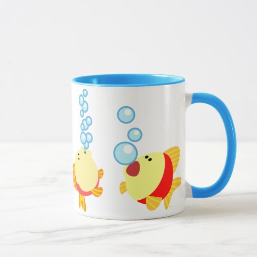Mug Poisson de Dessin Animé Bulles Mignon (Droite)