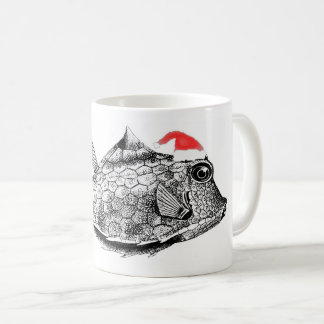 Mug Poisson de Noël (Coffer-fish) avec Santa Hat