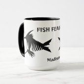 Mug Poisson de nom et de texte personnalisés (Devant gauche)