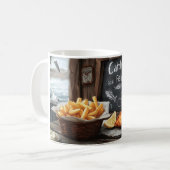 Mug Poisson et frites classiques et illustration de ta (Devant gauche)