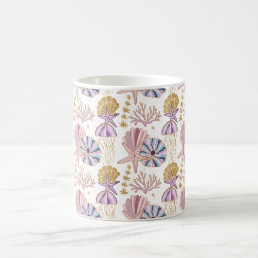 Mug Poisson-étoile personnalisé Coquille bleu violet r (Centre)