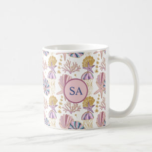 Mug Poisson-étoile personnalisé Coquille bleu violet r