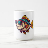 Mug "Poisson funky avec autocollant de lunettes de sol (Centre)