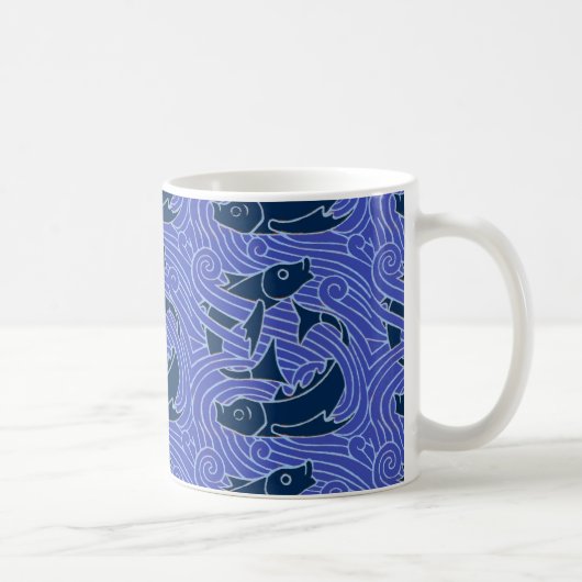Mug Poisson Gras Baignade Océan Bleu Pêche (Droite)