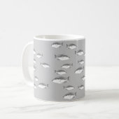Mug Poisson gris monochrome (Devant gauche)