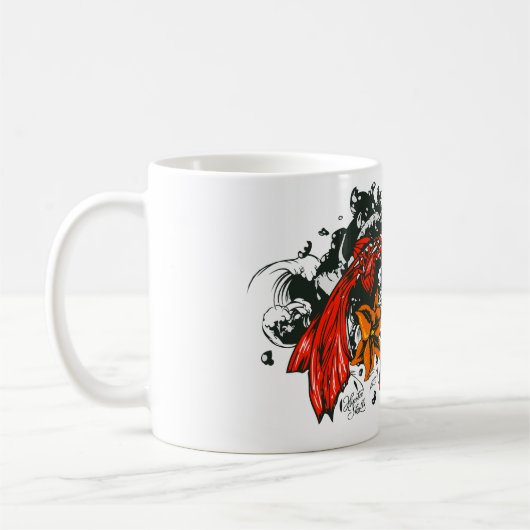 Mug Poisson koi fish tattoo old school style (Gauche)
